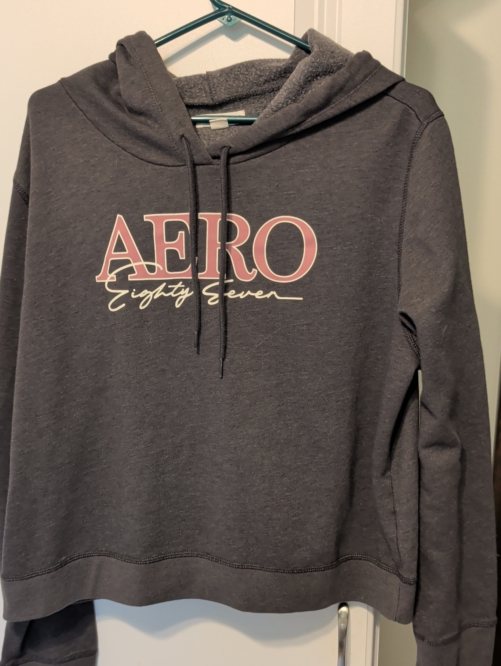 Aeropostale Charcoal Hoodie with Pink Logo